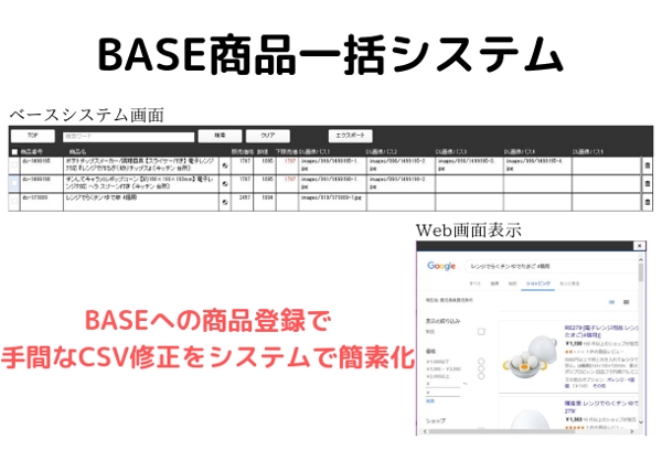 BASEへの商品登録置換システム(CSV出力機能)