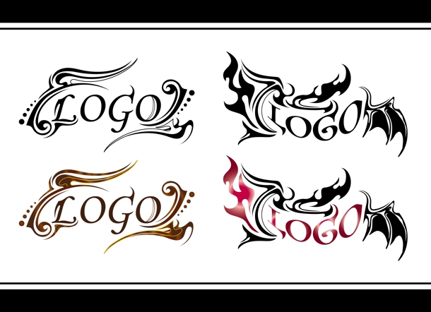 トライバルデザインで装飾した 文字ベースのロゴを制作いたします ロゴ作成 デザイン ランサーズ