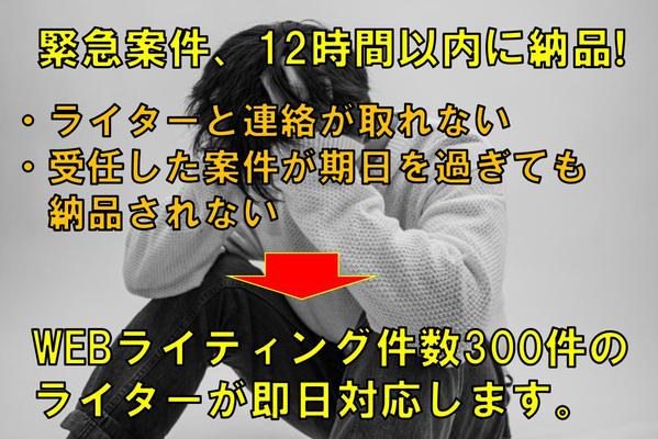 【緊急案件に対応、お急ぎ記事制作！】受注後12時間以内に納品します！！