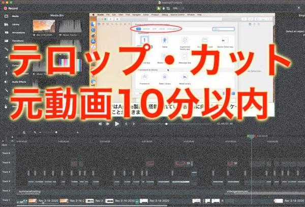 youtube動画編集　テロップ付け・カット