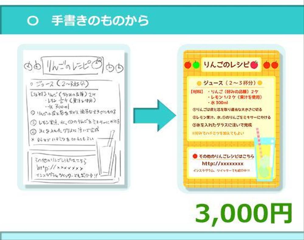 手書きラフの清書サービス【チラシや文書に】