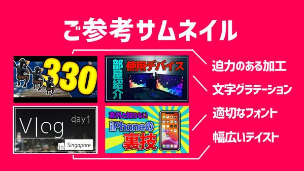 Youtube用のサムネイル制作【どんなジャンルでもOK！】