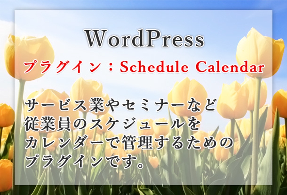 wordpressプラグイン：Schedule Calendar
