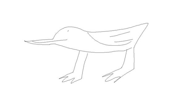 かなり画伯（下手）な鳥のイラストなど