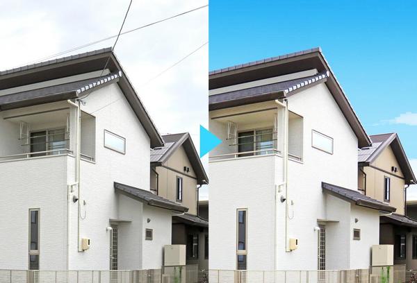 【レタッチ】住宅や店舗の外観写真を美しく加工