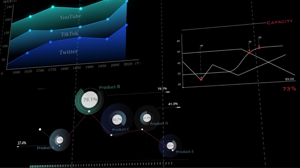 訴求力が高く美しいグラフやチャート制作(インフォグラフィックス2D/3D)