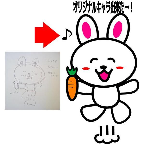 ２頭身ラフデザインの描き起こし