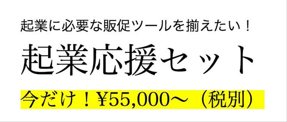 起業応援セット（ロゴ+名刺+ホームページ制作またはA4チラシ）