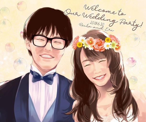 結婚式のウェルカムボード作成します イラスト制作 ランサーズ