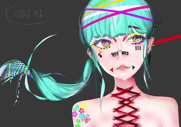 カラフル女子(コルセットピアス)