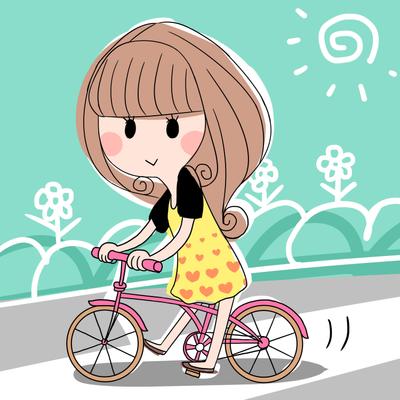 自転車を乗っている女の子