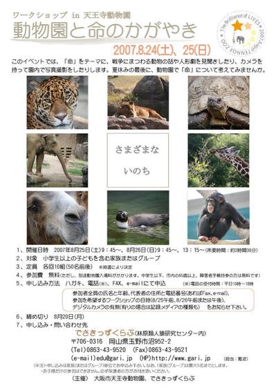 動物園でのイベントチラシ