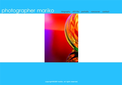 『photographer mariko』ホームページ