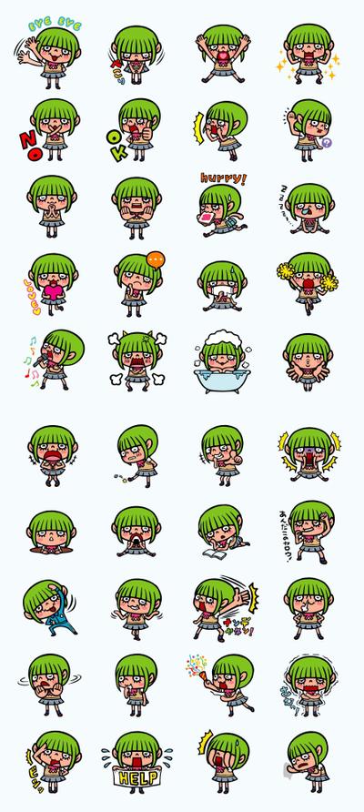 LINEスタンプサンプル女子高生