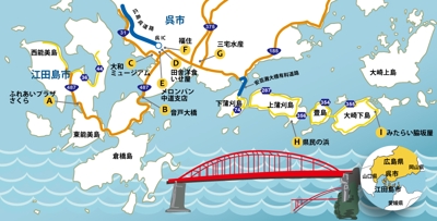 呉　江田島　イラストマップ