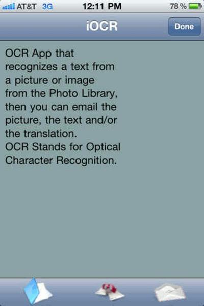 iPhone app : iOCR Optical Character Recognition