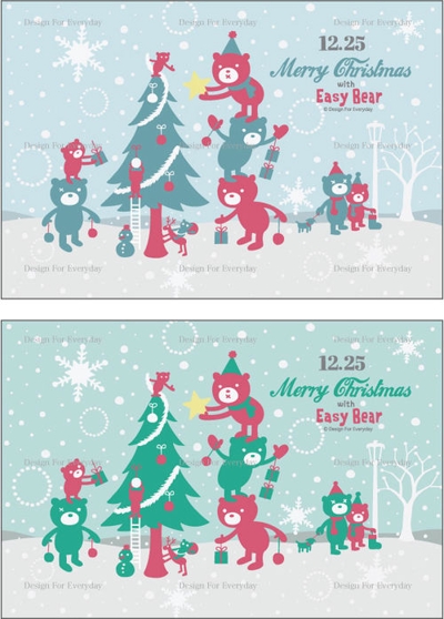 クリスマスツリーとイージー☆ベア　グラフィック