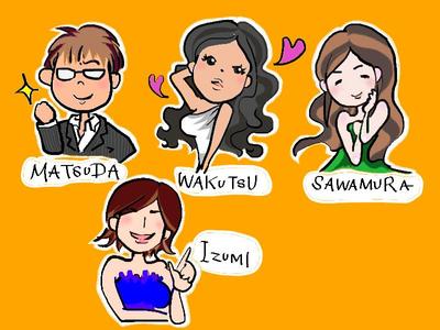 プロ雀士の似顔絵提案（ポップテイストで）