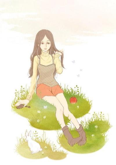 童話をイメージした女性のイラスト