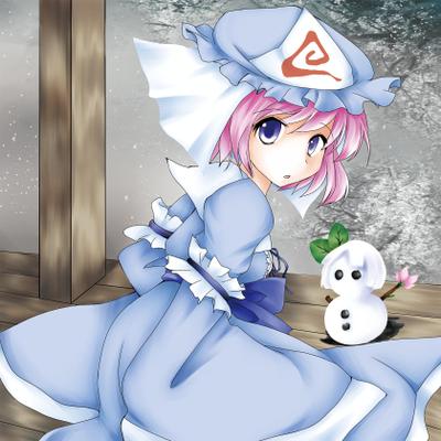 冬、雪の中
