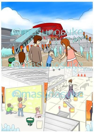 建築イベントのイラストです