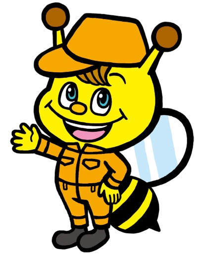 作業服を着たハチ