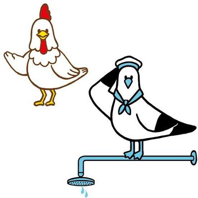 カモメとニワトリ