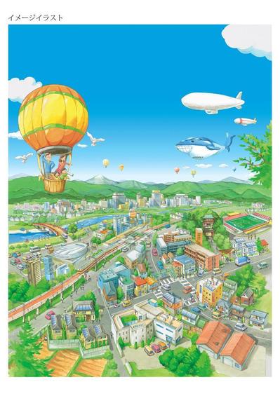 街並みポスター用イラスト1