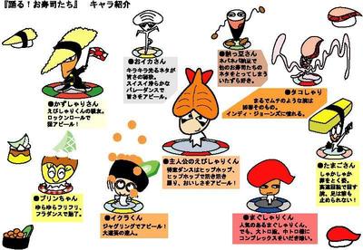 「踊る！お寿司たち」のキャラクター紹介