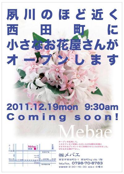 花屋オープン告知リーフレット