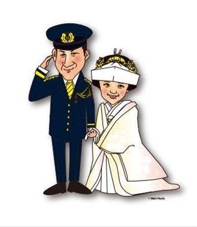 新郎新婦の似顔絵イラスト