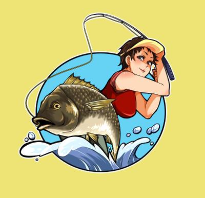 ステッカー風イラスト_魚