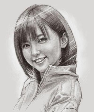 似顔絵（真野恵里菜）