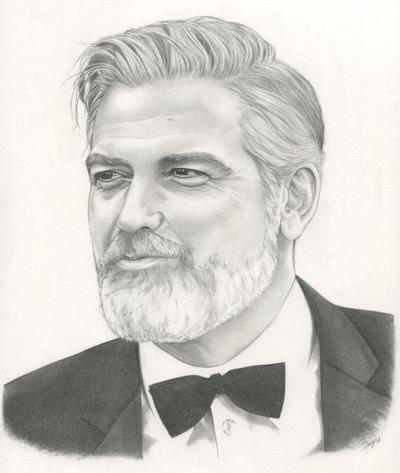 似顔絵　ジョージ・クルーニー