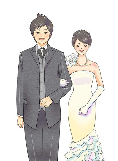 結婚式用似顔絵