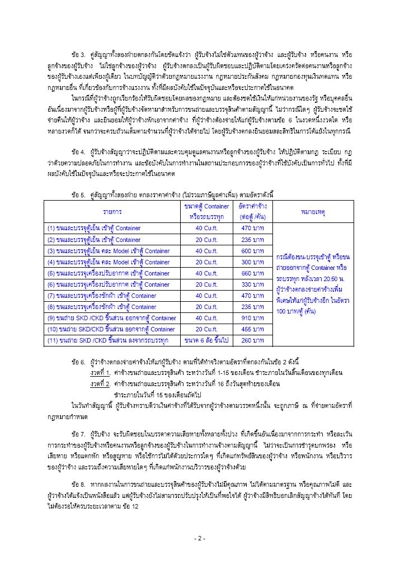 コンテナ積載委託契約書（2／3ページ）タイ語