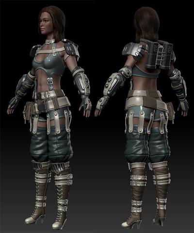 女性3Dキャラモデリング