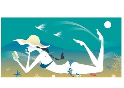 夏をテーマにしたイラストレーション