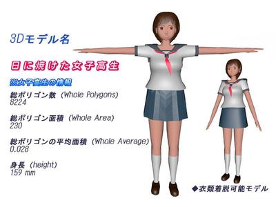 3Dモデリング　女子高生です