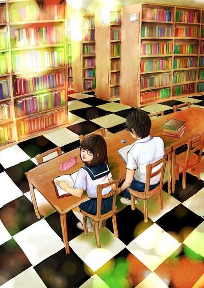 放課後の図書室で