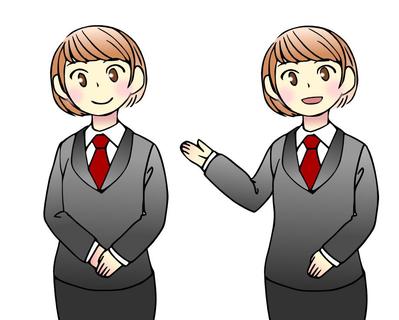 スーツの女性のシンプルなイラスト