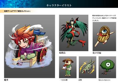 位置ゲーム妖怪収集アプリのキャラクターデザイン