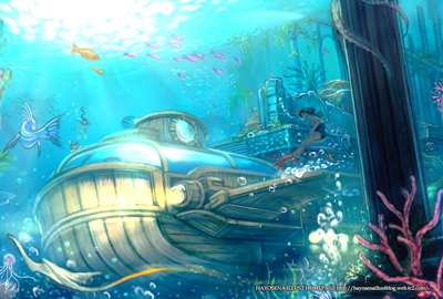 クジラ艇と海底に眠る街
