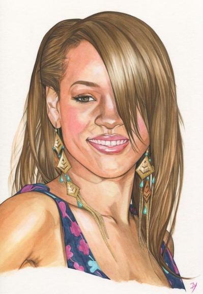 似顔絵　リアーナ　Rihanna