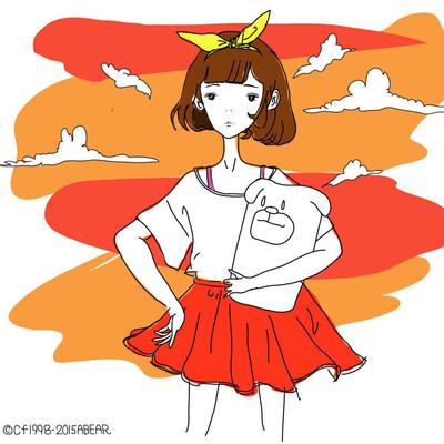 女子 ゆうやけとともに。