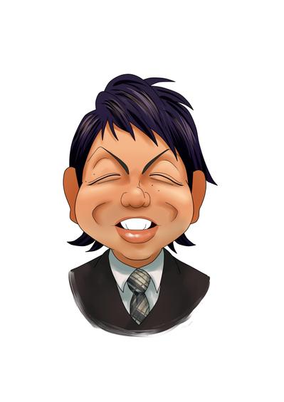 名刺用似顔絵作成例