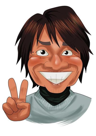 名刺用似顔絵作成例