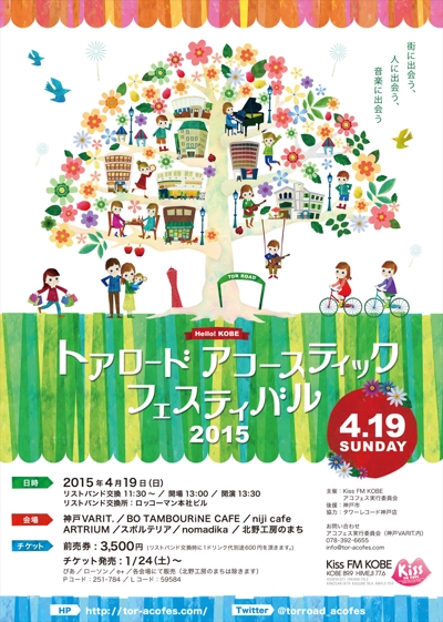 神戸アコースティックフェスティバル　イラスト、ポスター