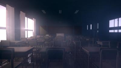 教室の画像(blenderにて3Dで制作)