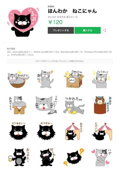 猫のLINEスタンプ